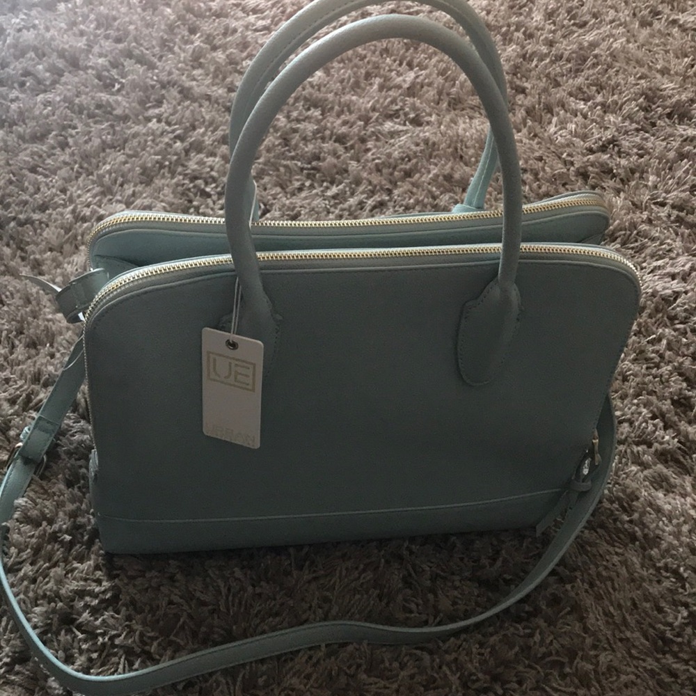 Urban Expressions Mint Double Zip Work Satchel